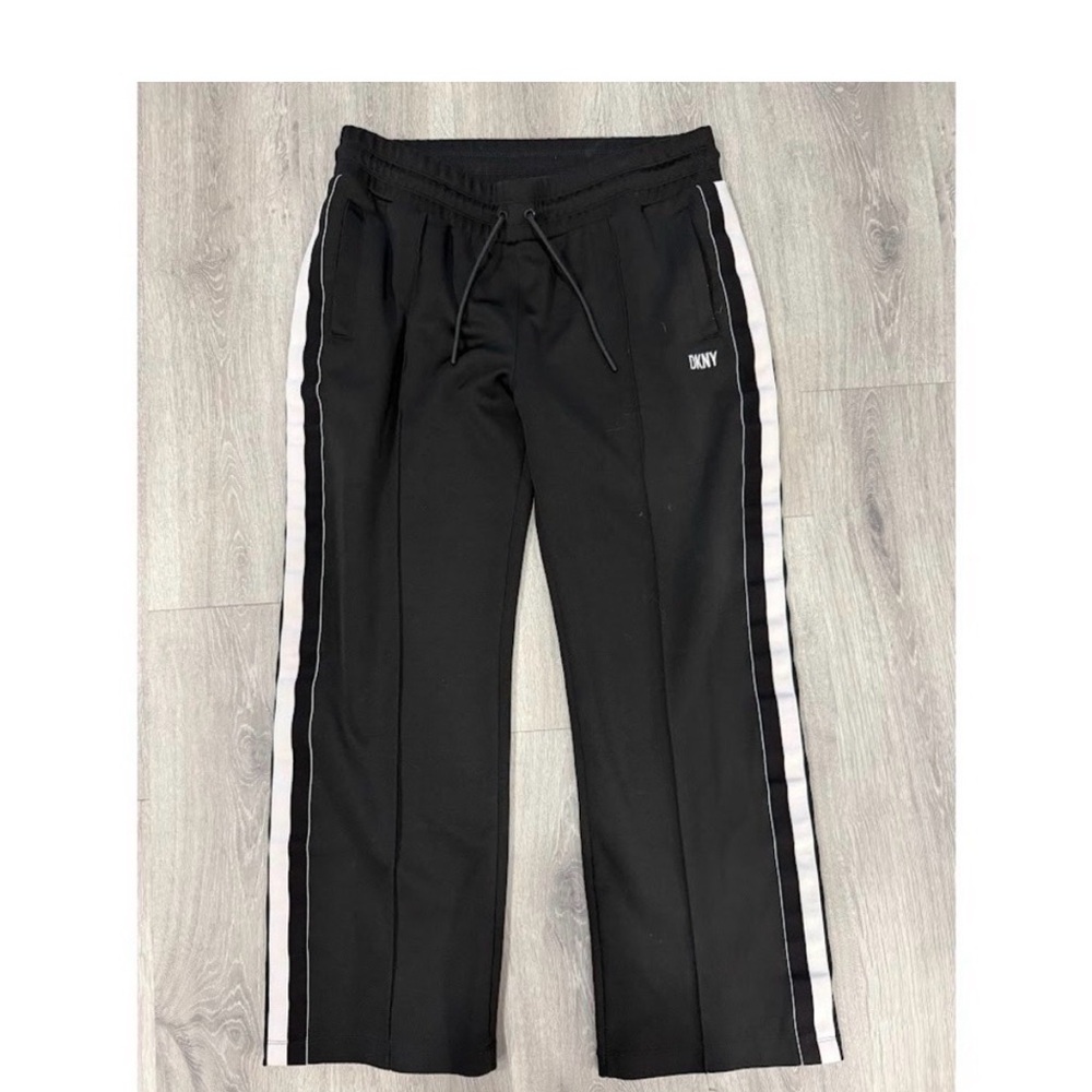 DKNY Sport Black Athletic Pants with White Logo Tag